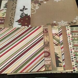 Country Christmas Loose Scrapbook Paper Bundle
